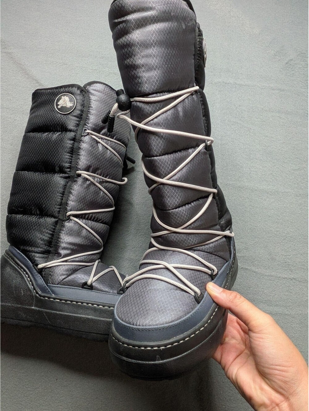 Crocs Boots Womens 5 Black Insulated Mid Calf Snow Pull On Winter Warm - Picture 3 of 8
